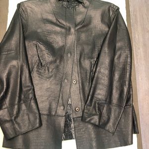 Black leather jacket